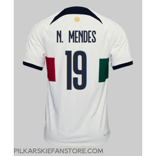 Tanie Strój piłkarski Portugalia Nuno Mendes #19 Koszulka Wyjazdowej MŚ 2022 Krótkie Rękawy